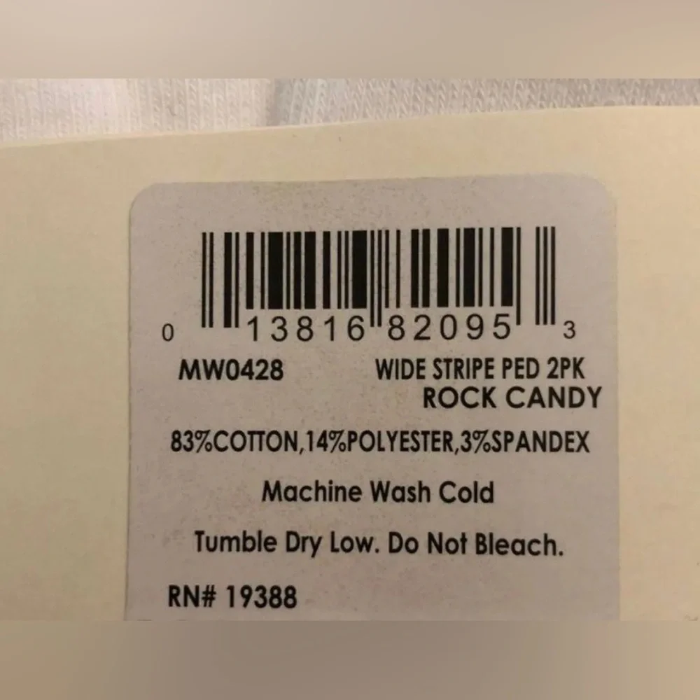 Cole Haan Socks In Wide Stripe Ped Rock Candy And White 2 Packs - Picture 3 of 4